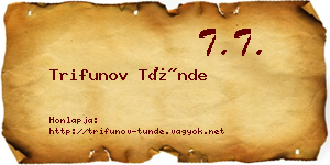 Trifunov Tünde névjegykártya